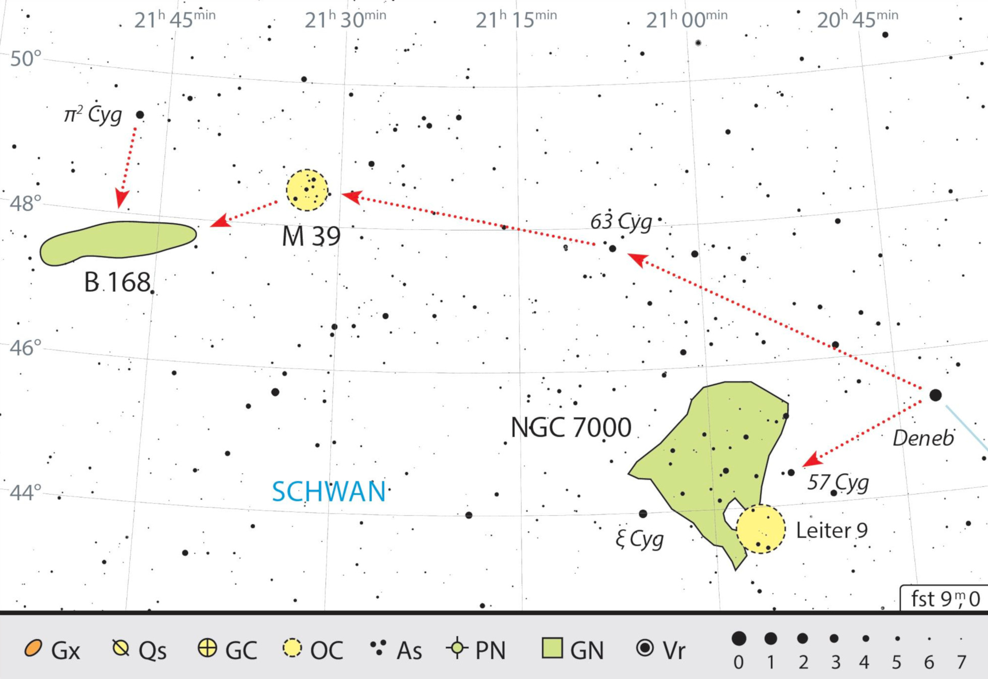 Deneb señala el camino hasta el objetivo de esta excursión celeste con binoculares. J. Scholten