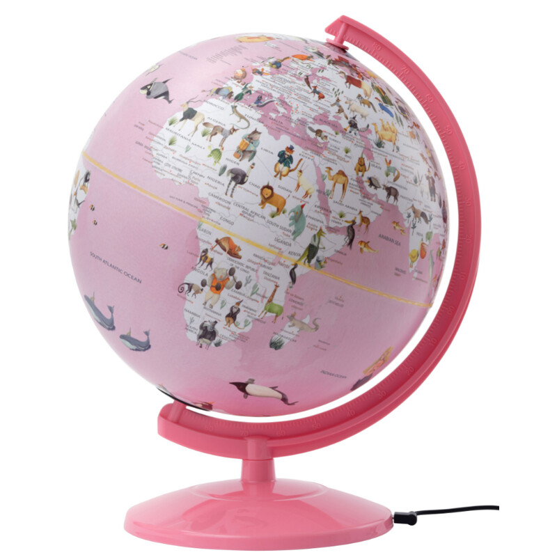 TROIKA Globo terráqueo Wildlife World Light Pink 25cm